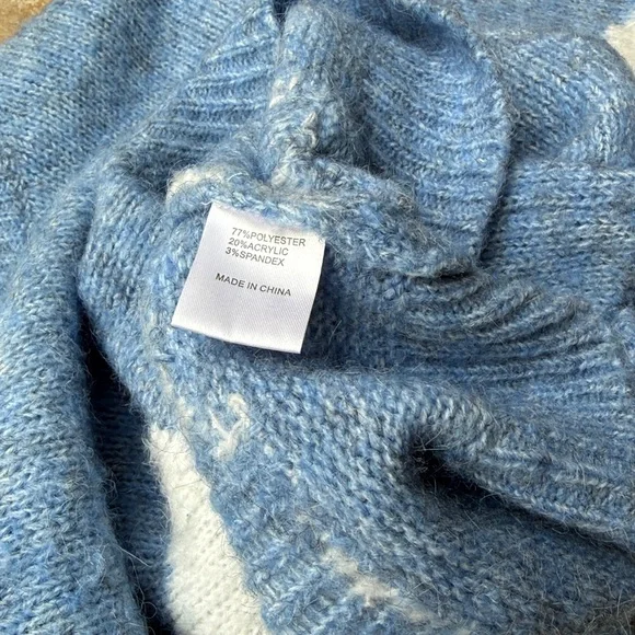 Anthropologie Little Lies Cassie Cloud Sweater Blue Gray Marled Crewneck RARE - Picture 15 of 16